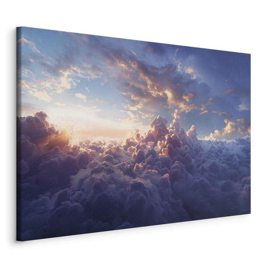 Canvas Print - The Sun in Hiding: The Golden Face of the Sky Over a Cloudy Sea