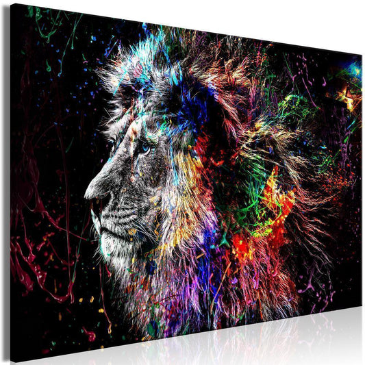 Canvas Print - Crazy Lion (1 Part) Wide-ArtfulPrivacy-Wall Art Collection