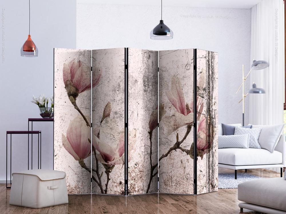Decorative partition-Room Divider - Magnolia Curtain II-Folding Screen Wall Panel by ArtfulPrivacy