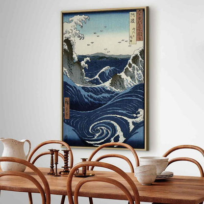 Canvas Print - View of the Naruto whirlpools at Awa from the series 'Rokuju-yoshu Meisho zue' (Utagawa Hiroshige)