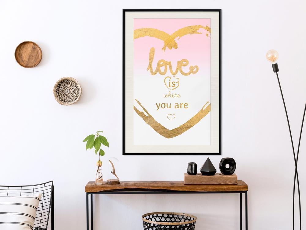 Typography Framed Art Print - Ubiquitous Love II-artwork for wall with acrylic glass protection