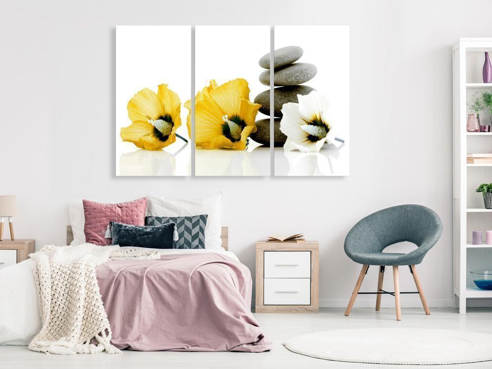 Canvas Print - Calm Mallow (3 Parts) Yellow-ArtfulPrivacy-Wall Art Collection