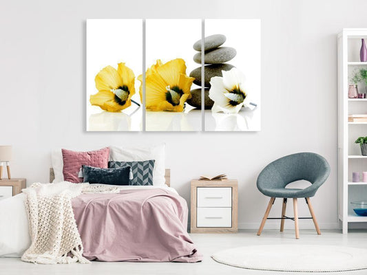 Canvas Print - Calm Mallow (3 Parts) Yellow-ArtfulPrivacy-Wall Art Collection