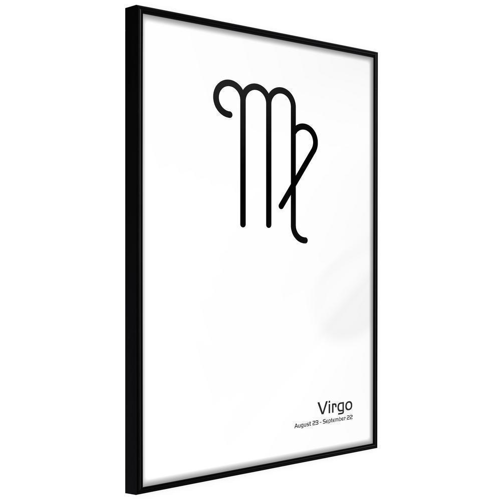 Typography Framed Art Print - Zodiac: Virgo II-artwork for wall with acrylic glass protection