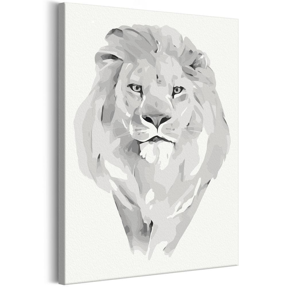 Start learning Painting - Paint By Numbers Kit - White Lion - new hobby