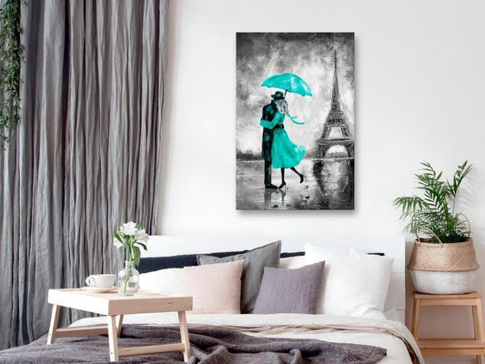 Canvas Print - Paris Fog (1 Part) Vertical Green