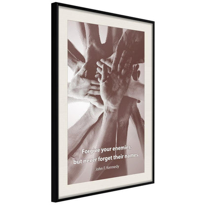 Typography Framed Art Print - Hands-artwork for wall with acrylic glass protection