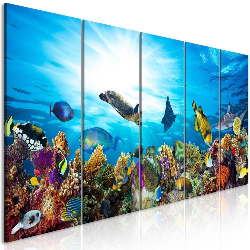 Canvas Print - Coral Reef (5 Parts) Narrow-ArtfulPrivacy-Wall Art Collection