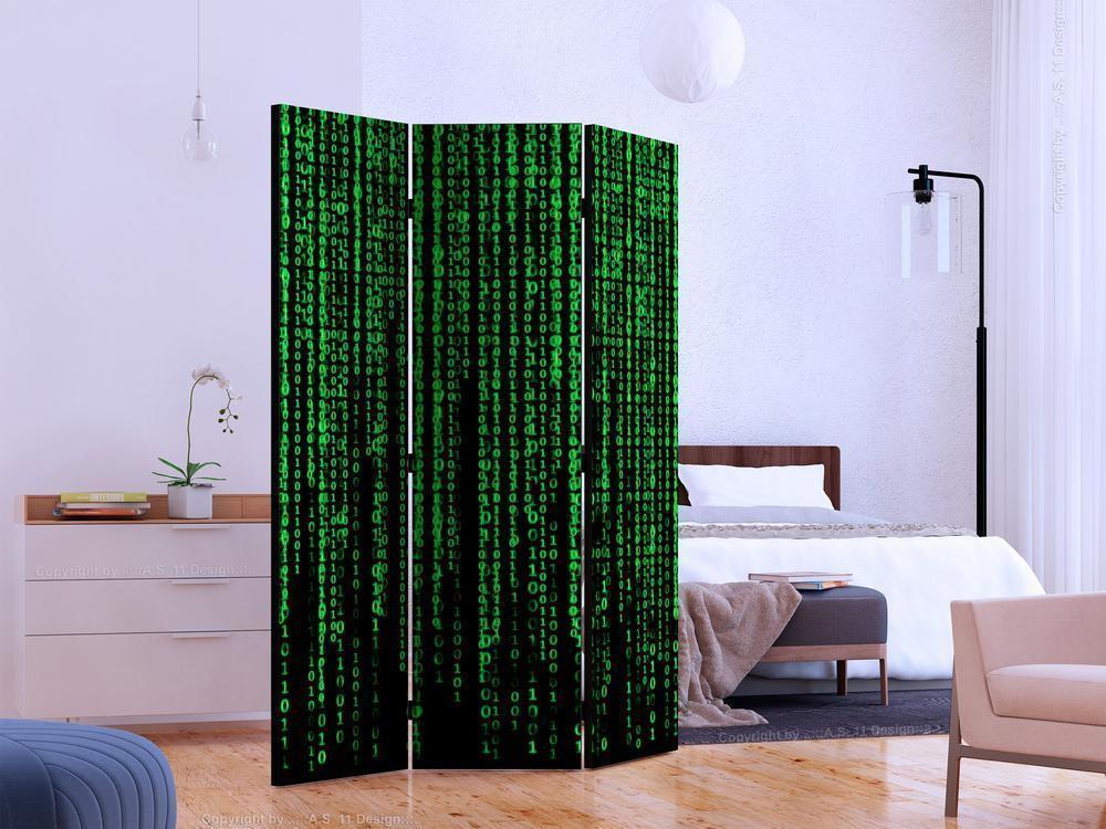 Decorative partition-Room Divider - Digital Rain-Folding Screen Wall Panel by ArtfulPrivacy