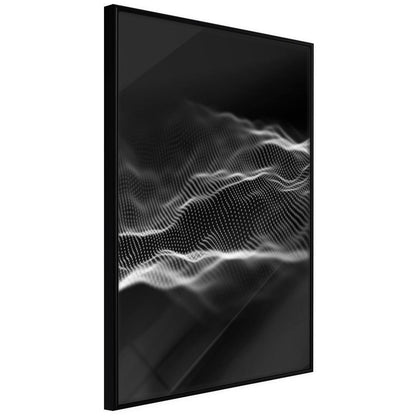 Black and White Framed Poster - Sound Wave-artwork for wall with acrylic glass protection