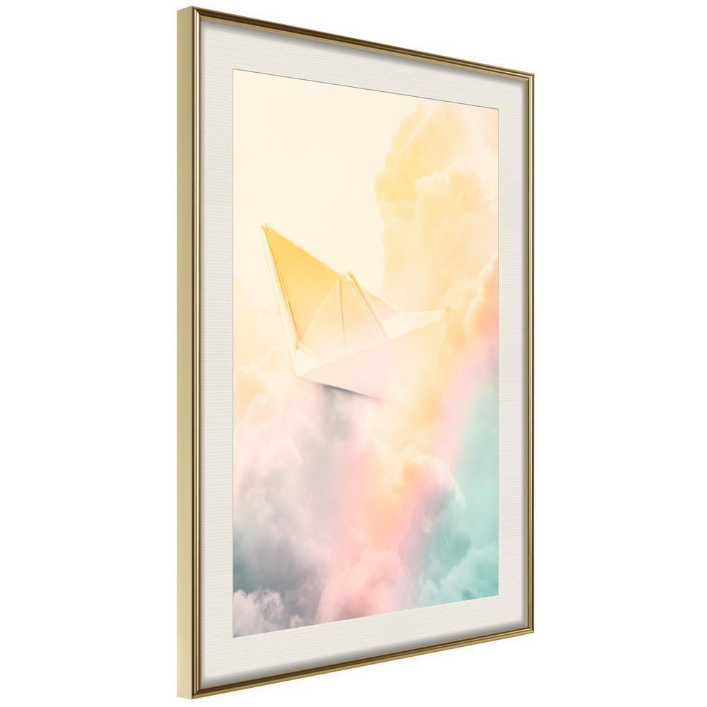 Botanical Wall Art - Paper Boat-artwork for wall with acrylic glass protection