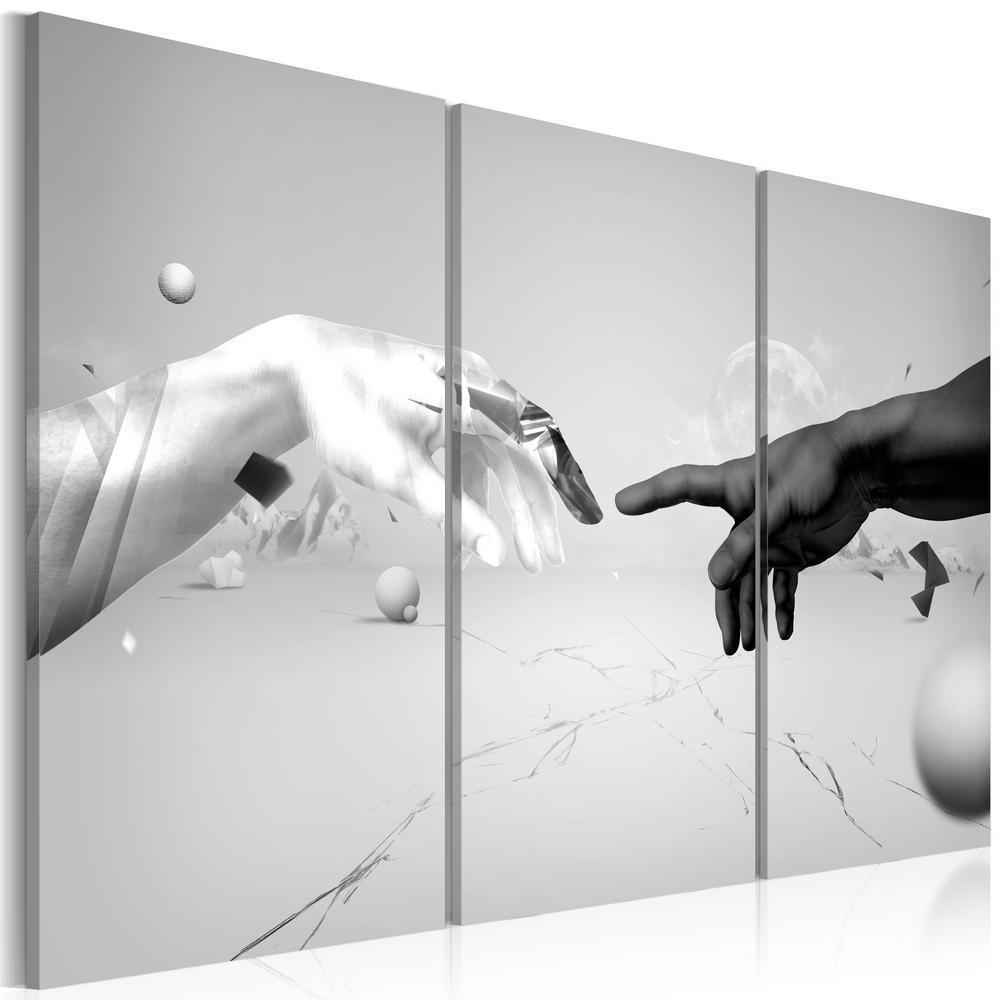 Canvas Print - Touch in black-and-white-ArtfulPrivacy-Wall Art Collection