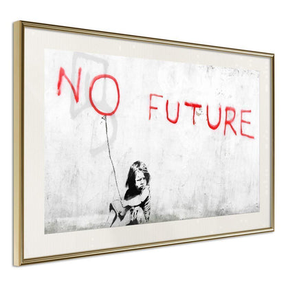 Urban Art Frame - Banksy: No Future-artwork for wall with acrylic glass protection