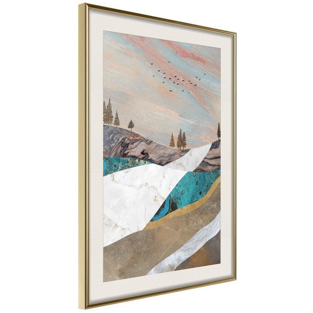 Abstract Poster Frame - Painted Landscape-artwork for wall with acrylic glass protection