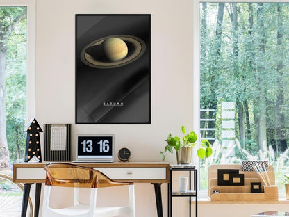 Framed Art - The Solar System: Saturn-artwork for wall with acrylic glass protection