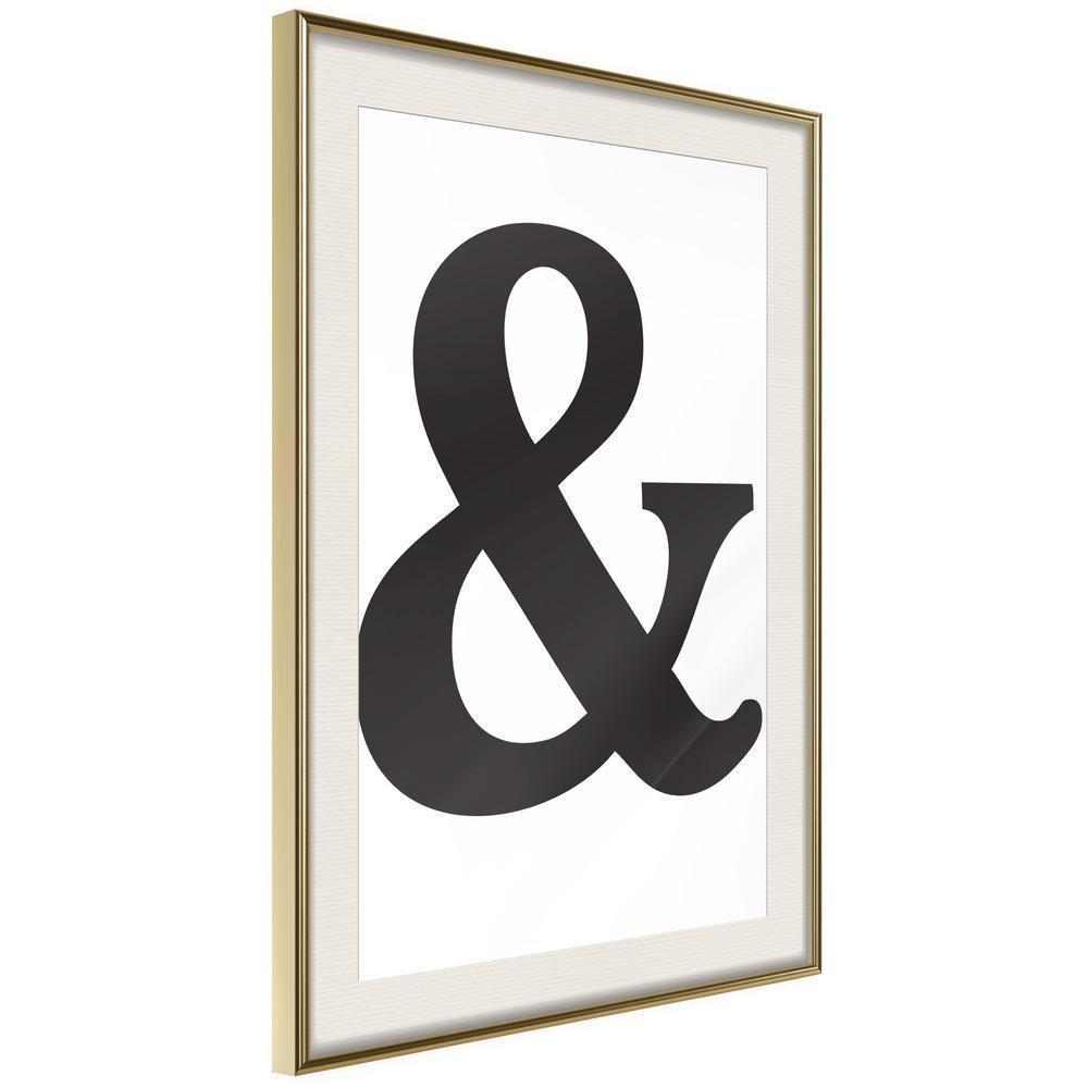 Typography Framed Art Print - Ampersand (Black)-artwork for wall with acrylic glass protection