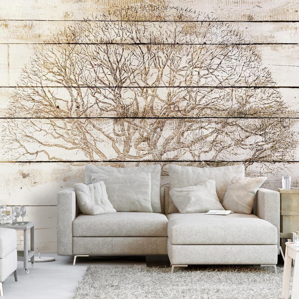 Wall Mural - Tree on Boards-Wall Murals-ArtfulPrivacy