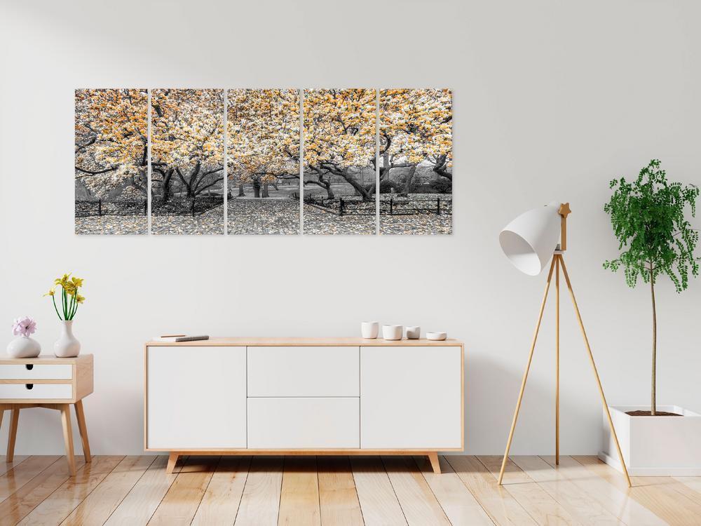 Canvas Print - Magnolia Park (5 Parts) Narrow Orange-ArtfulPrivacy-Wall Art Collection