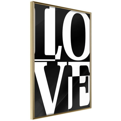 Typography Framed Art Print - Love Chessboard-artwork for wall with acrylic glass protection