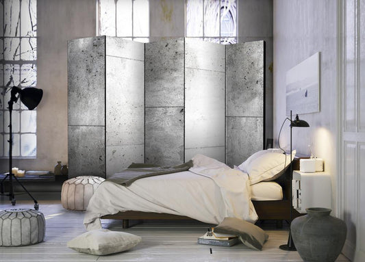 Decorative partition-Room Divider - Concretum murum II-Folding Screen Wall Panel by ArtfulPrivacy