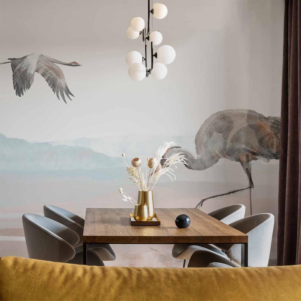 Wall Mural - Cranes Over the Water