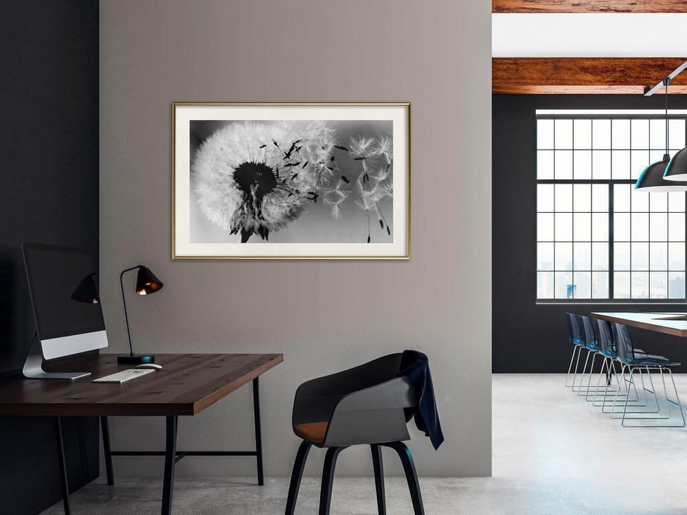 Botanical Wall Art - Dandelion in the Wind-artwork for wall with acrylic glass protection