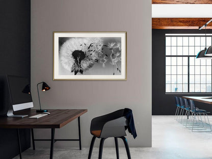 Botanical Wall Art - Dandelion in the Wind-artwork for wall with acrylic glass protection