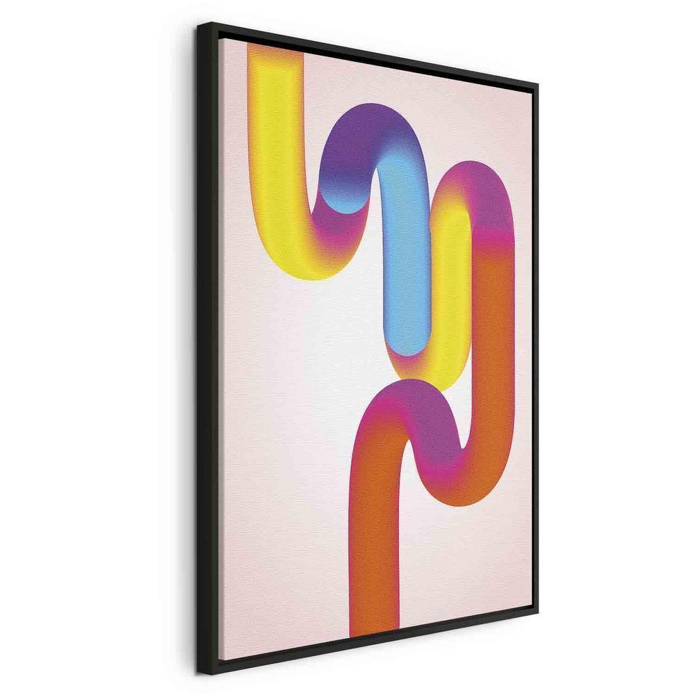 Canvas Print - Colorful Turns - Dynamic Composition in Shades of Yellow Pink and Blue