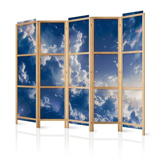 Japanese Room Divider - Starry Clouds and Delicate Light Over a Corner of the Sky