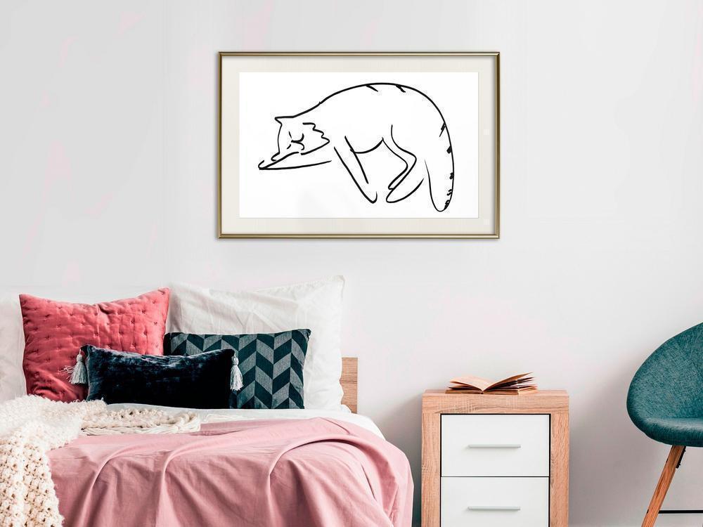 Black and white Wall Frame - Well-Deserved Rest-artwork for wall with acrylic glass protection