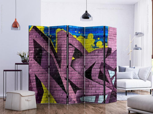 Decorative partition-Room Divider - Street art - graffiti II-Folding Screen Wall Panel by ArtfulPrivacy