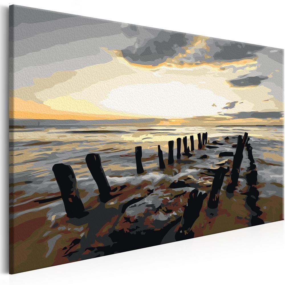 Start learning Painting - Paint By Numbers Kit - Beach (Sunrise) - new hobby
