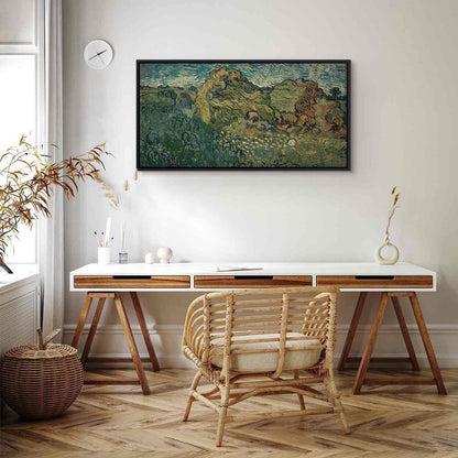 Canvas Print - Field with Wheat Stacks (Vincent Van Gogh)