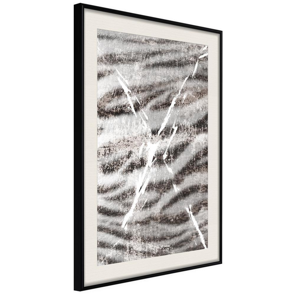 Black and White Framed Poster - Predator Skin-artwork for wall with acrylic glass protection