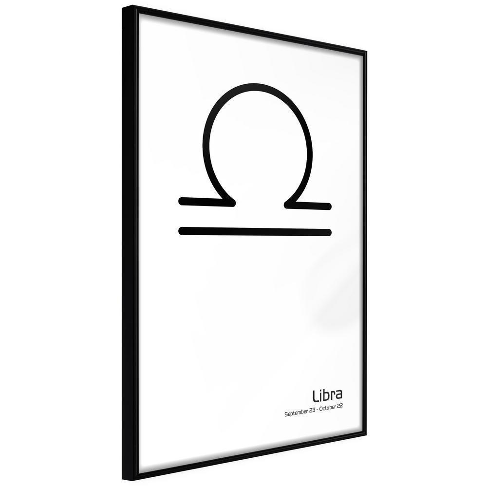 Typography Framed Art Print - Zodiac: Libra II-artwork for wall with acrylic glass protection