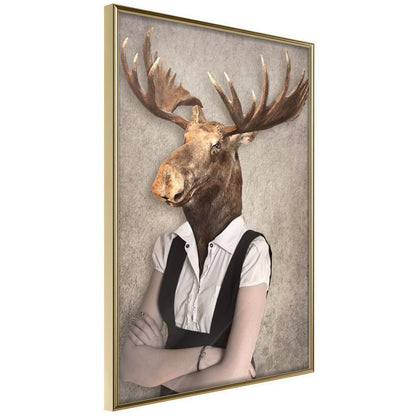 Frame Wall Art - Animal Alter Ego: Moose-artwork for wall with acrylic glass protection