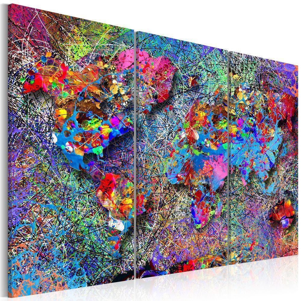 Cork board Canvas with design - Decorative Pinboard - Colourful Whirl-ArtfulPrivacy