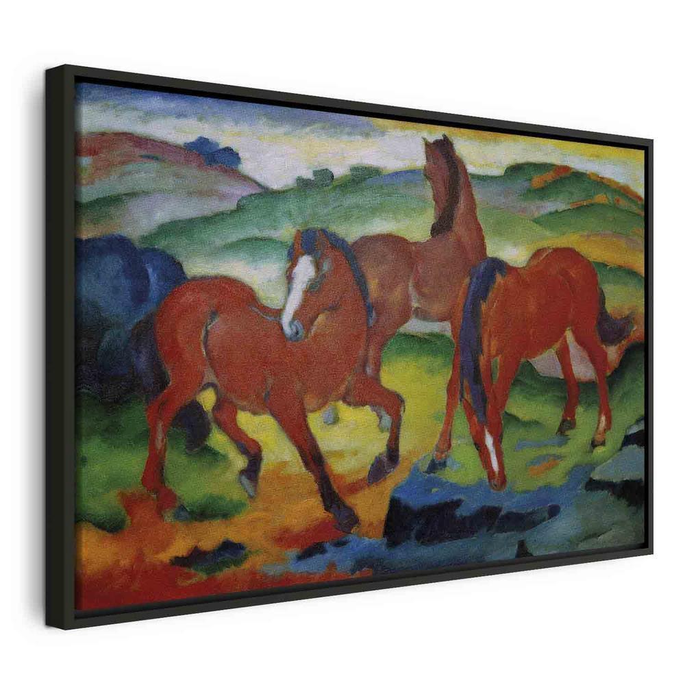 Impression sur toile - Les chevaux rouges (Chevaux au pâturage IV) (Franz Marc)