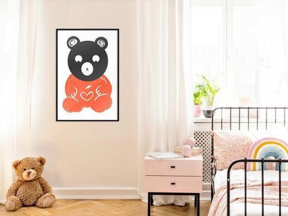 Nursery Room Wall Frame - Teddy Bear in Love-artwork for wall with acrylic glass protection