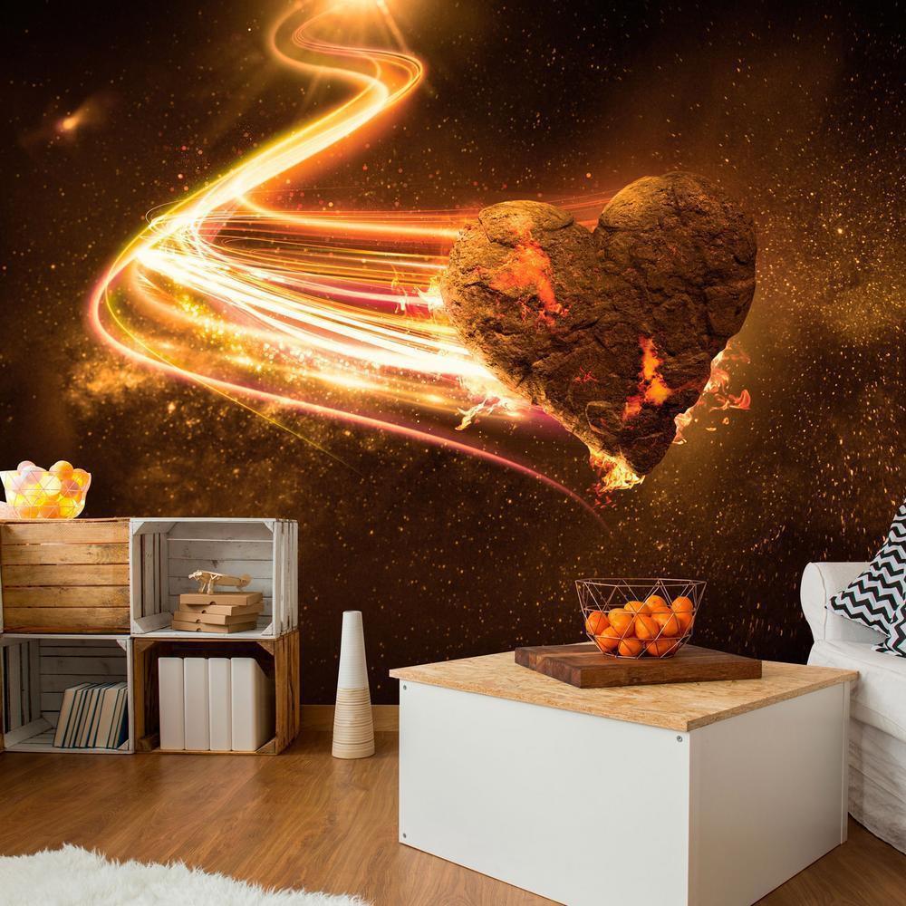 Wall Mural - Love Meteorite (Orange)-Wall Murals-ArtfulPrivacy