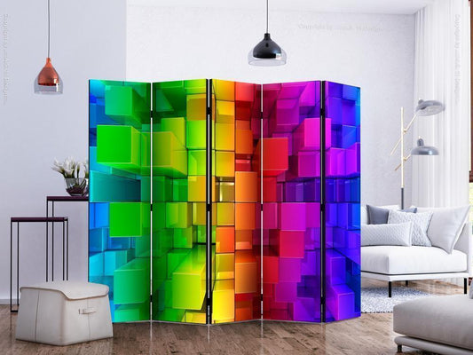 Decorative partition-Room Divider - Colour jigsaw II-Folding Screen Wall Panel by ArtfulPrivacy