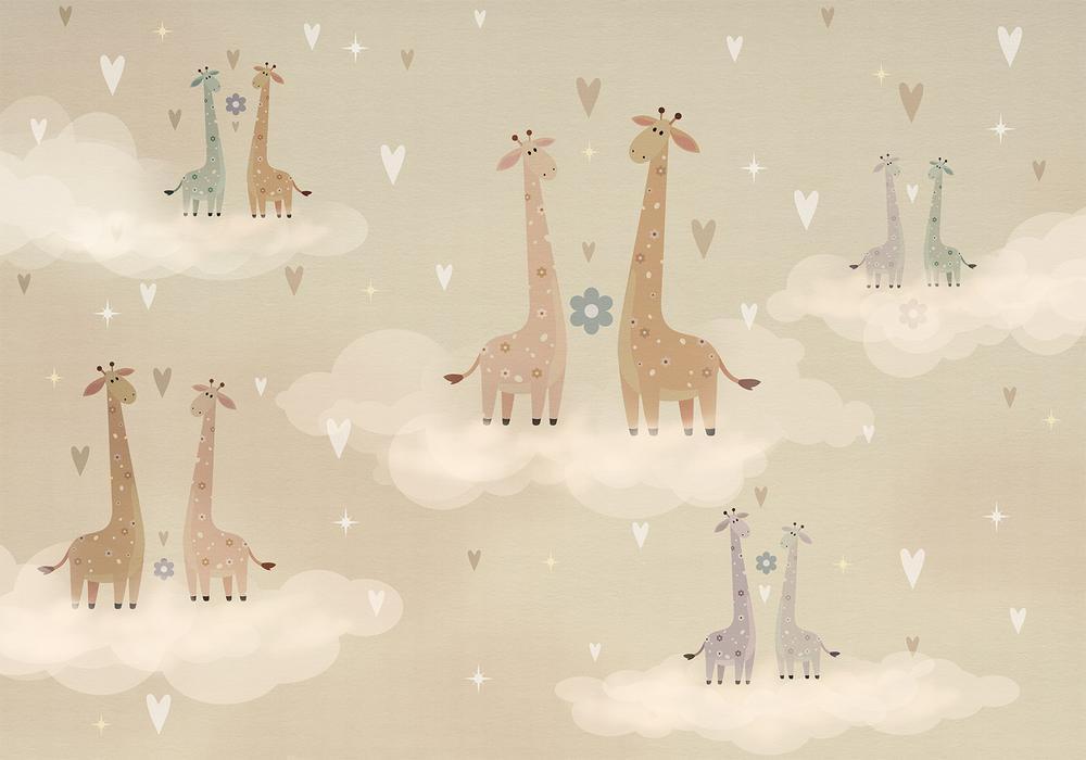 Wall Mural - Giraffes in Love-Wall Murals-ArtfulPrivacy