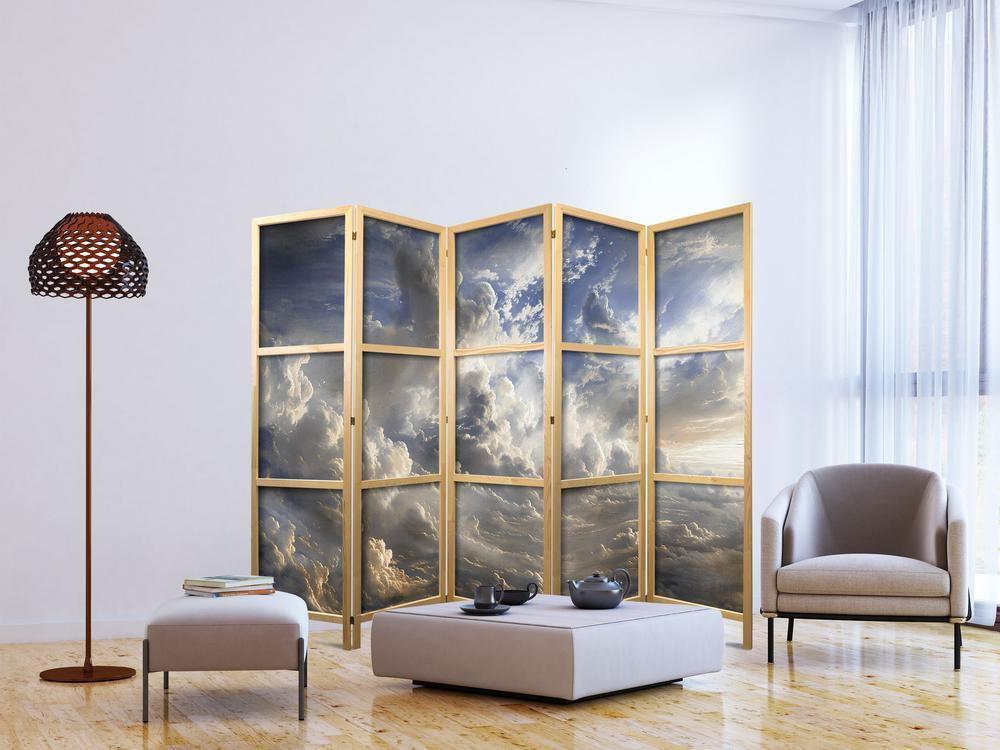 Japanese Room Divider - Golden Reflections on Clouds Foretelling Dusk