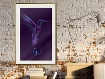 Frame Wall Art - Fluorescent Hummingbird-artwork for wall with acrylic glass protection