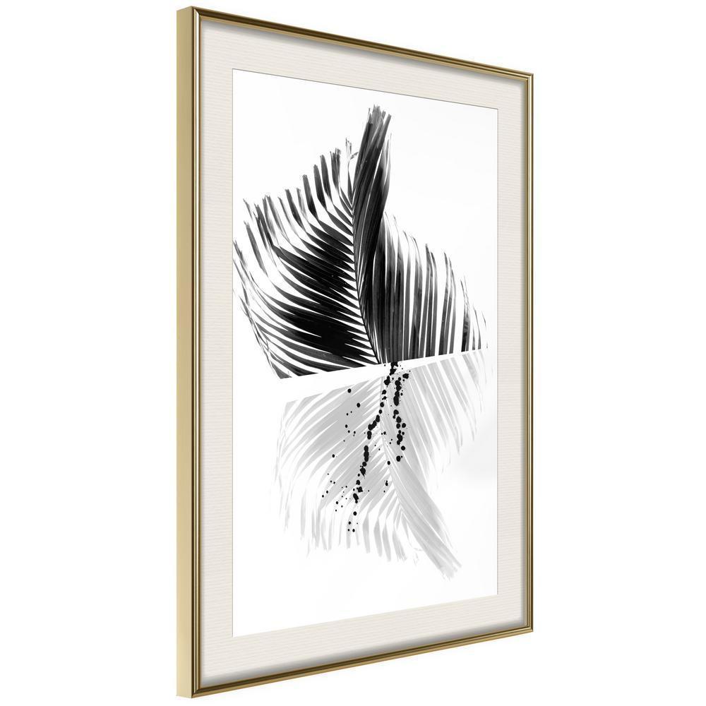 Botanical Wall Art - Abstract Feather-artwork for wall with acrylic glass protection