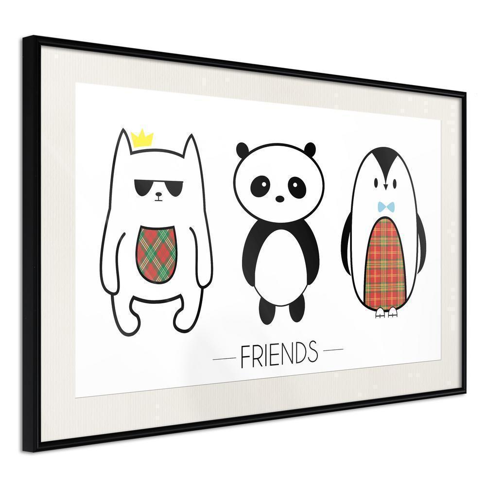 Nursery Room Wall Frame - Buddies-artwork for wall with acrylic glass protection