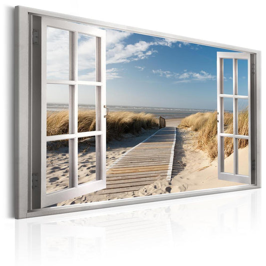 Canvas Print - Window: View of the Beach-ArtfulPrivacy-Wall Art Collection