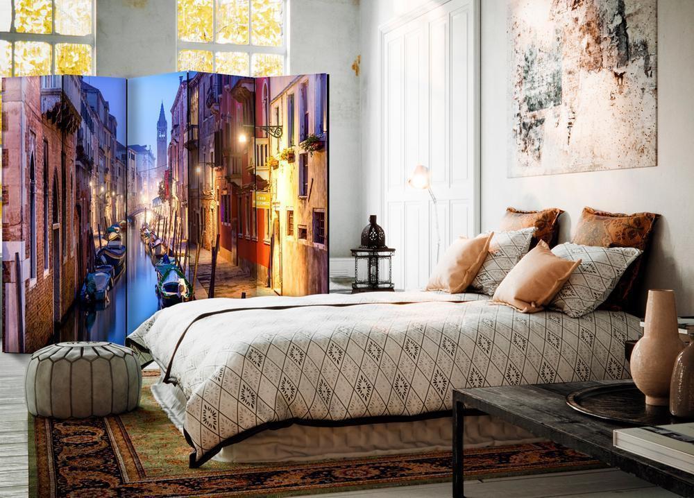 Decorative partition-Room Divider - Evening in Venice II-Folding Screen Wall Panel by ArtfulPrivacy