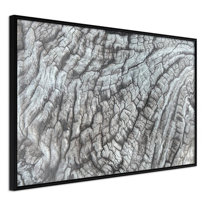 Black and White Framed Poster - Carved with Fire-artwork for wall with acrylic glass protection