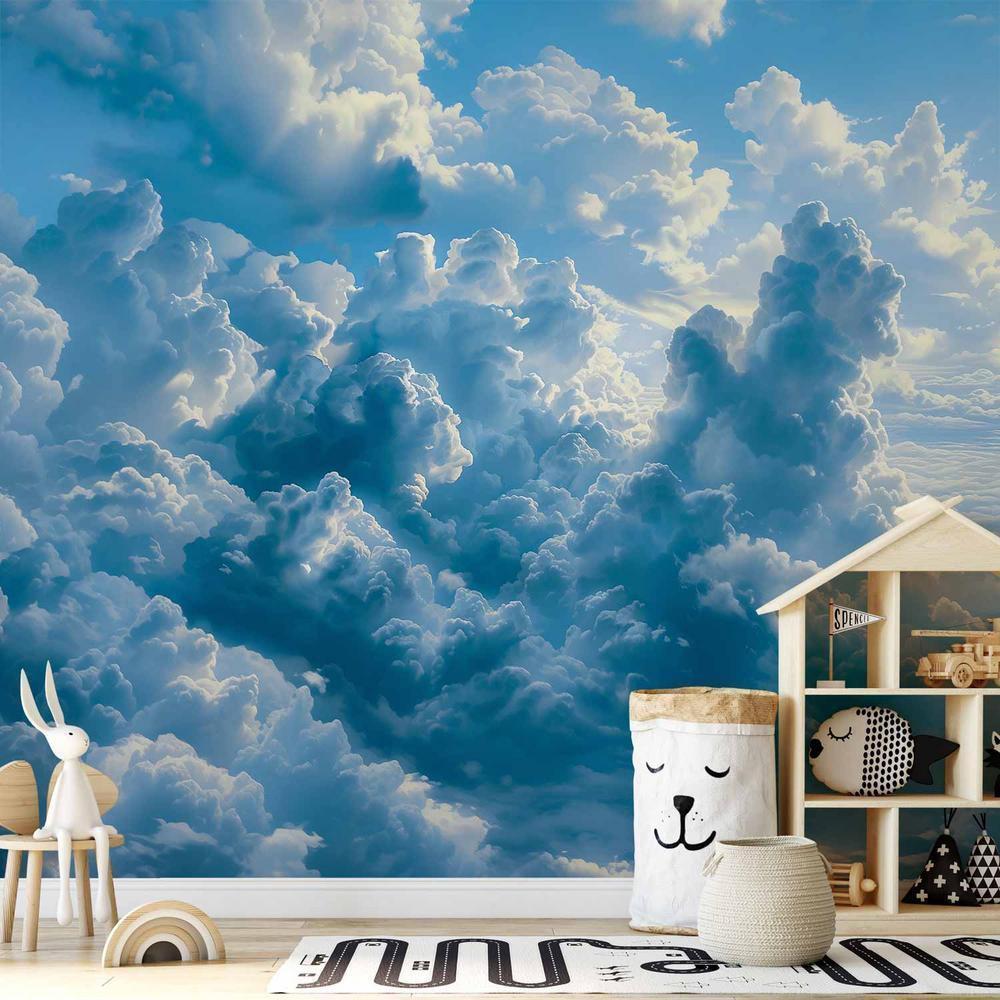 Wall Mural - Ocean in the Air: Waving Clouds Reflecting Morning Light